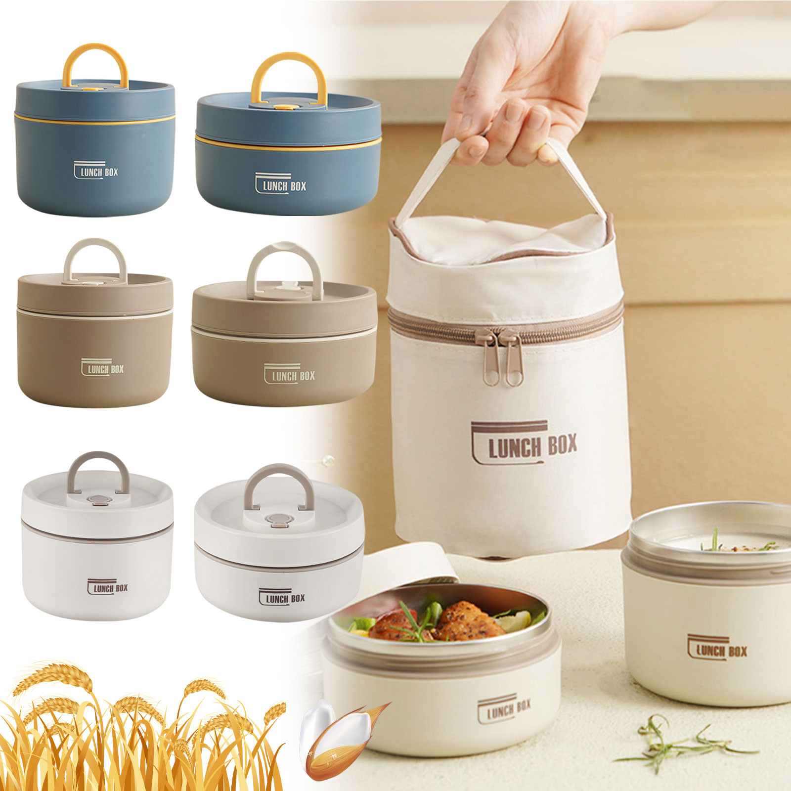 Bento Box - Thermal Lunch Box Stainless Steel Insulated