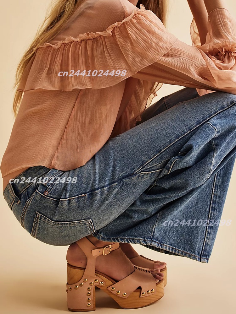 Women Chunky Block Wooden Heel - đánh giá và giá Geta Wooden Sandal